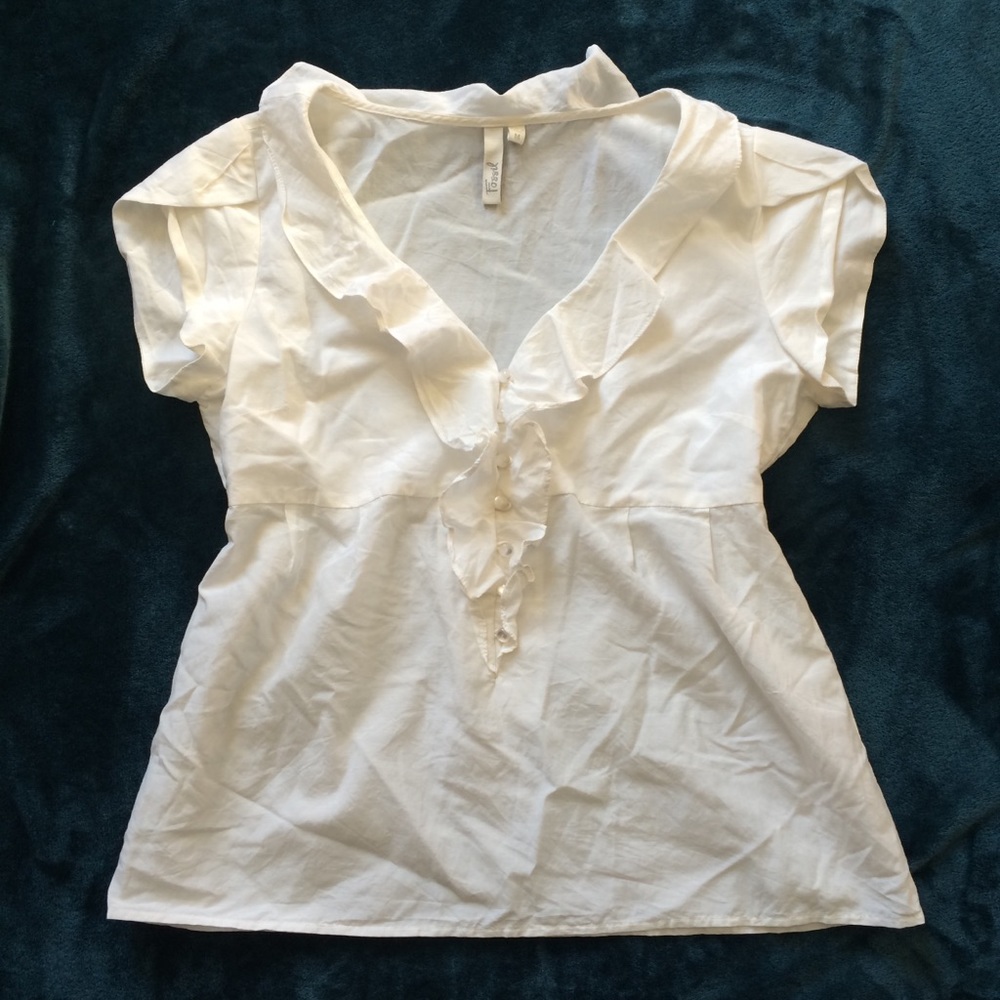 🍀 Fossil Cotton and Silk top! 😍 Breezy and 😎